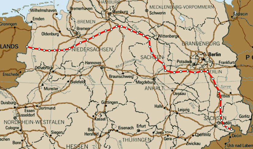 Trasa německého Pony Expressu