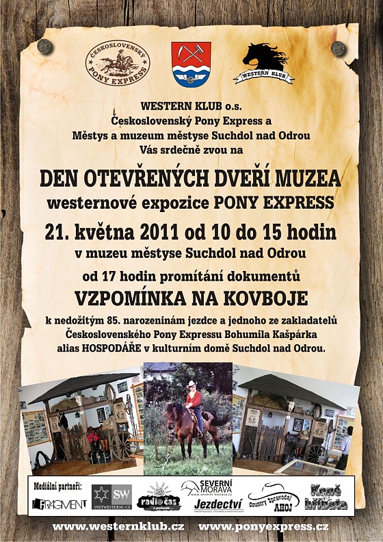 Den otevřených dveří muzea westernové expozice Pony Express